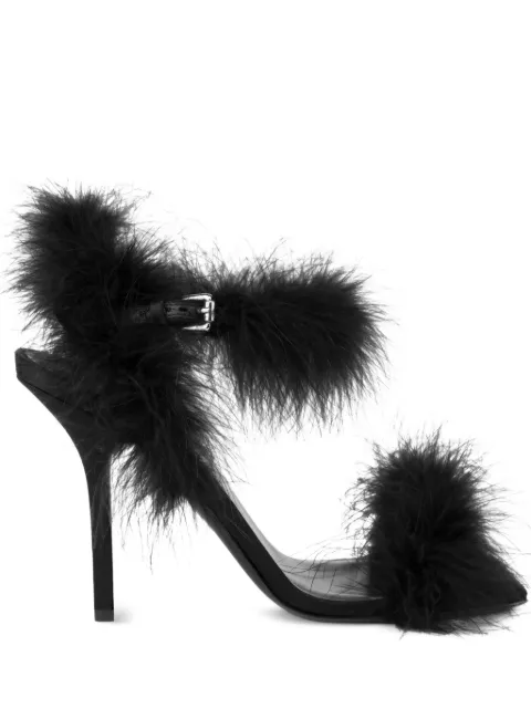 Moschino feather-embellished sandals Black MA1649AC1OM41