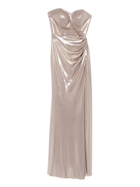 CRISTALLINI Angelina draped strapless dress Silver CA168