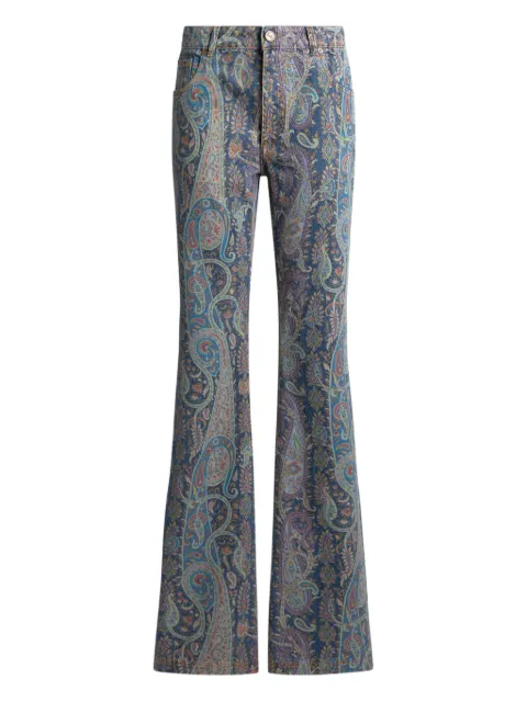 ETRO flared denim jeans with floral paisley motif Blue WRNB0029AKH09
