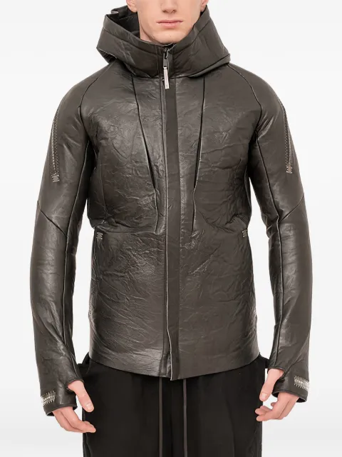Isaac Sellam Experience Malfeiteur hooded zip-up leather jacket Black MALFAITEURTHERMIQUEJACKET