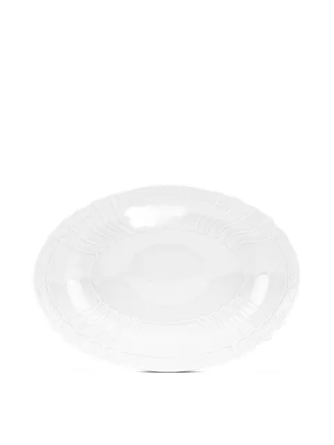 GINORI 1735 embossed textured oval plate (25cm x 33cm) White 002RG00FVS130010415B00000000