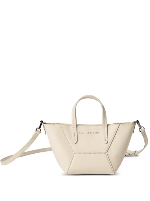 Brunello Cucinelli mini BC Duo leather tote bag Neutrals MBXAD2675C8905