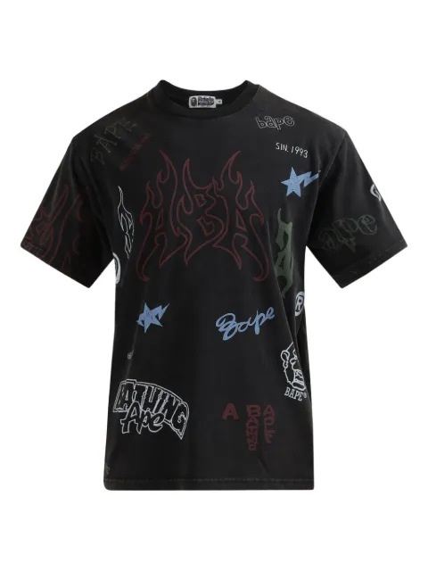A BATHING APE® World Gone Mad graphic-print T-shirt Black 0ZXTEM3111092P