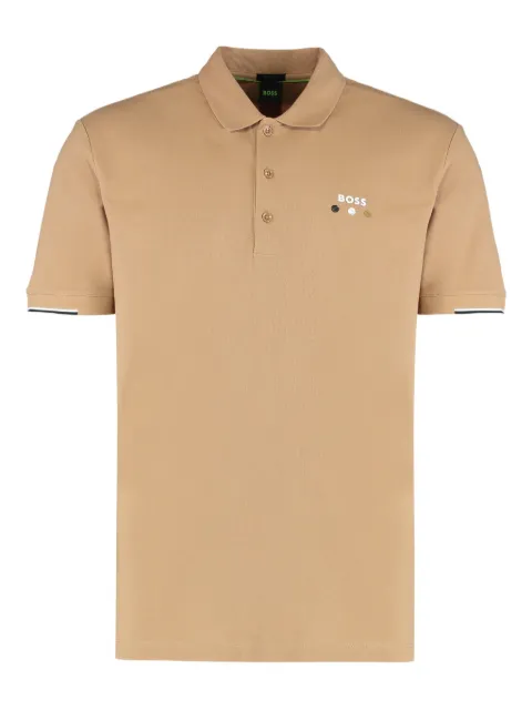 BOSS logo-detail polo shirt Neutrals 50545707