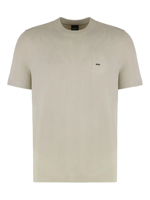 BOSS round-neck logo T-shirt Neutrals 50537257