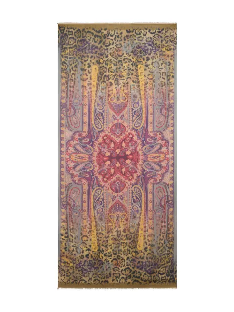 ETRO animal-pattern scarf Brown MATA0038AKH80