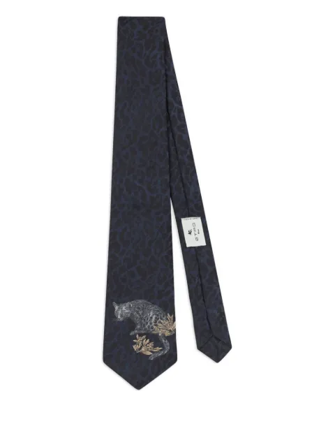 ETRO silk jacquard tie with animal motif Blue MASA0001AQ380