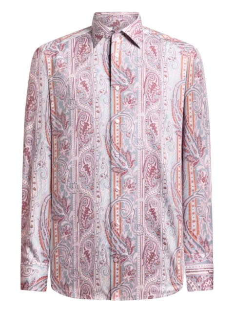 ETRO paisley satin shirt Blue MRIB002599SA5P1