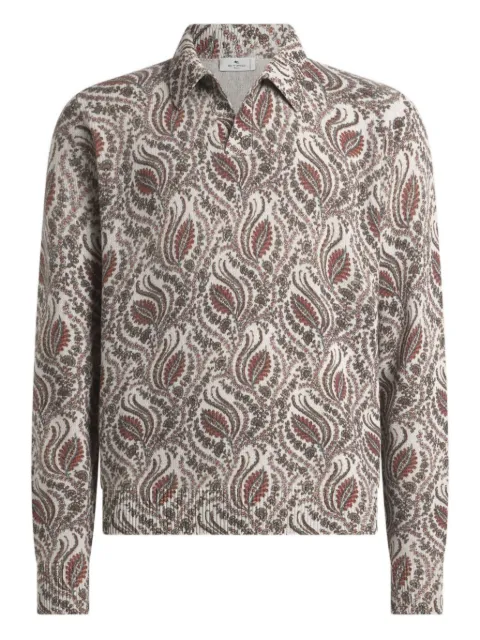 ETRO jacquard foliage motif sweater Neutrals MRKN0009AQ411