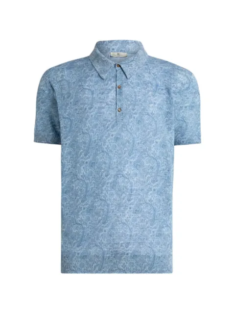 ETRO floral-motif polo shirt Blue MRKF0004AKH81