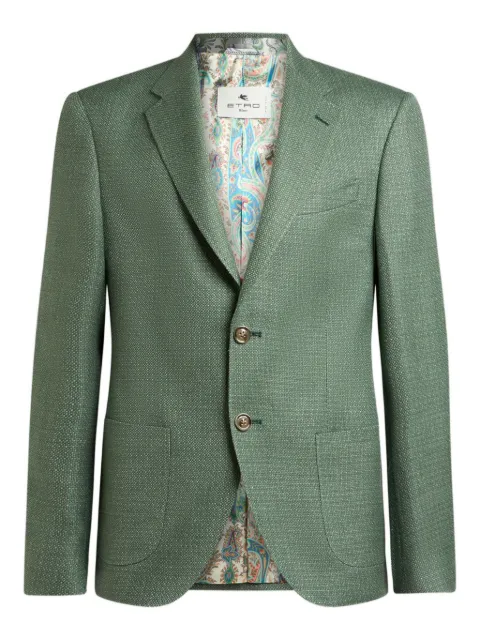 ETRO single-breasted wool blazer Green MRCA000799TU2M8