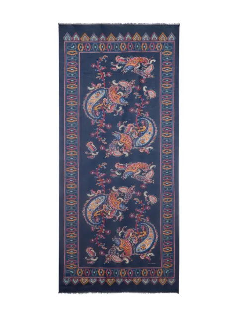 ETRO floral paisley scarf Blue MATA0038AKG96
