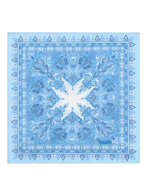 ETRO floral paisley-motif silk pocket square Blue MAUA0004AKG94