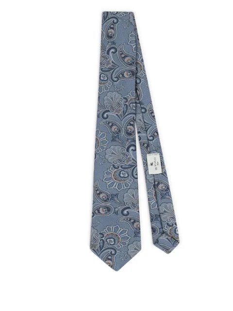 ETRO floral-print jacquard tie Blue MASA0001AQ396