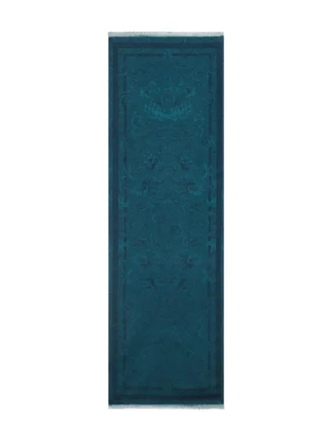 ETRO cotton-blend jacquard scarf with floral motif Blue WATA0005AKE23