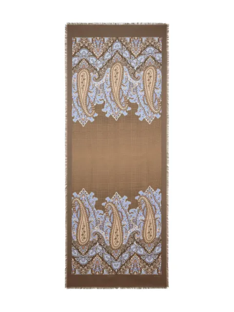 ETRO paisley check scarf Brown MATA0068AKG88