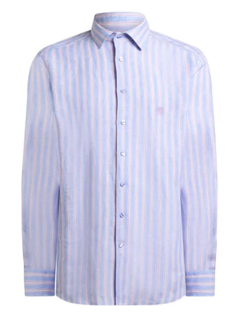 ETRO striped linen shirt Blue MRIB000299TR341