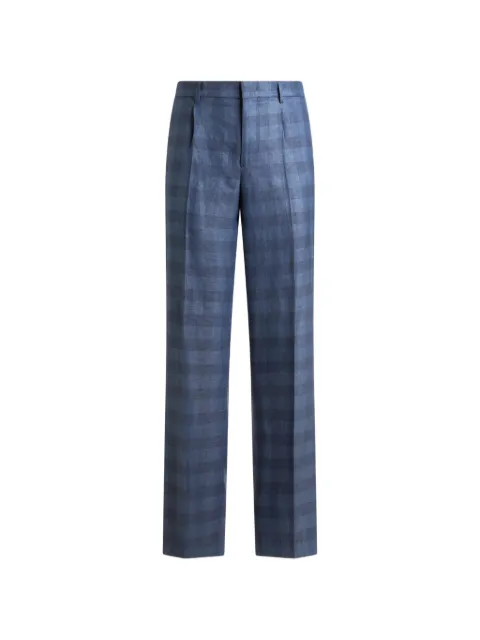 ETRO checked trousers Blue MRED002399TQC29