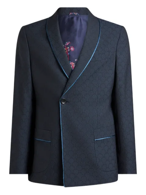 ETRO shawl-collar jacquard blazer Blue MRCA006399TJ258