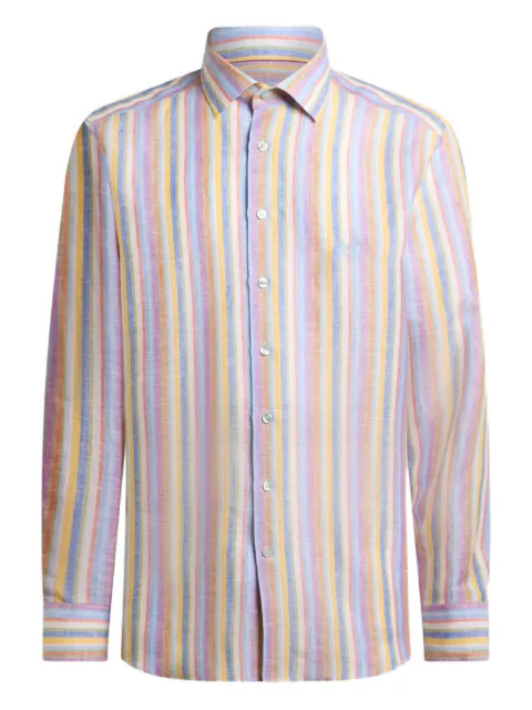 ETRO multicoloured striped linen shirt White MRIB000299TB513