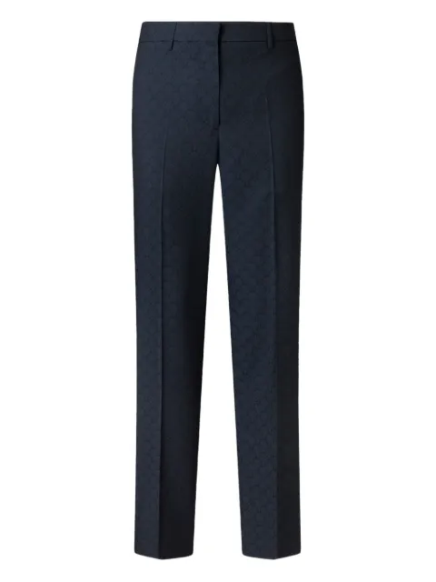ETRO jacquard palm-motif trousers Blue MRED001499TJ258