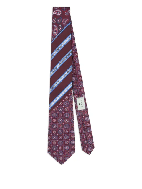 ETRO jacquard patchwork design tie Red MASA0005AQ390