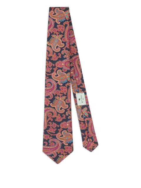 ETRO paisley motif silk tie Blue MASA0001AKF77