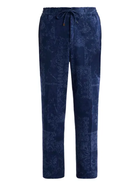 ETRO jacquard floral trousers Blue MRED000699JJ511