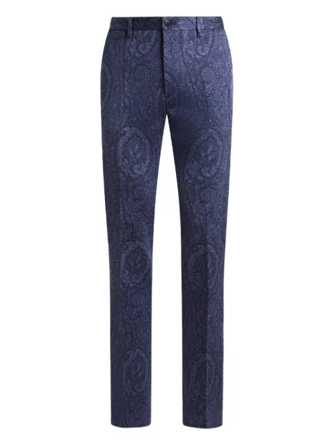 ETRO cotton jacquard trousers Blue MREA000599JJ510