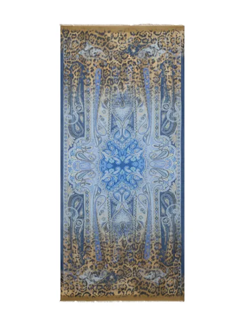 ETRO animal-print scarf Blue MATA0038AKH80