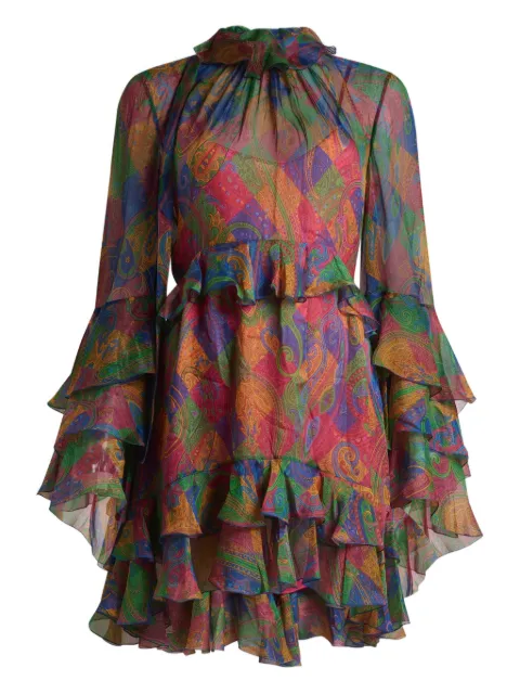 ETRO geometric paisley-motif mini dress Red WRHA053699SA1N1