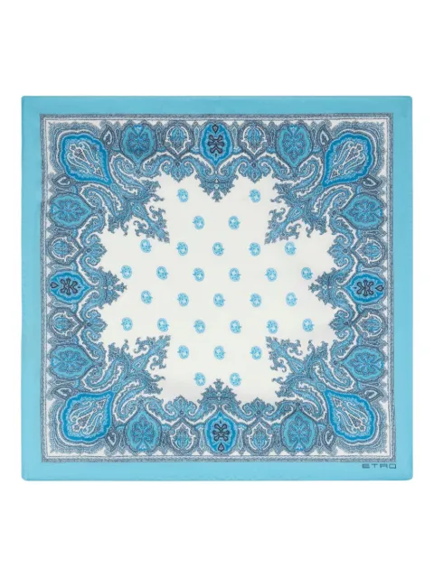ETRO paisley silk pocket square Blue MAUA0004AKH60