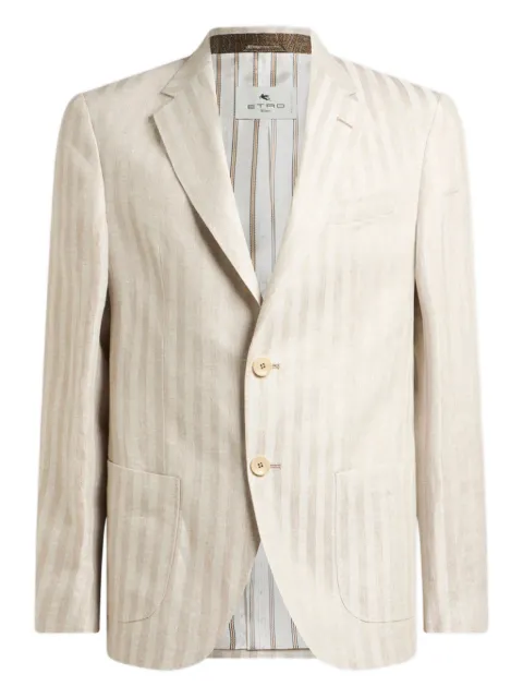 ETRO striped single-breasted jacket Neutrals MRCA000799TRC53