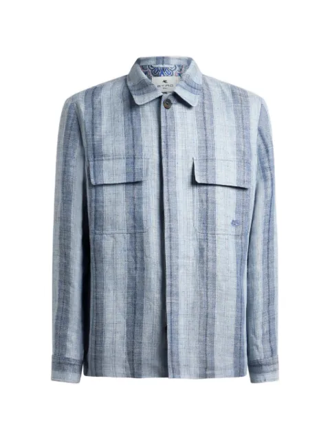 ETRO striped overshirt Blue MRCA007699TR342