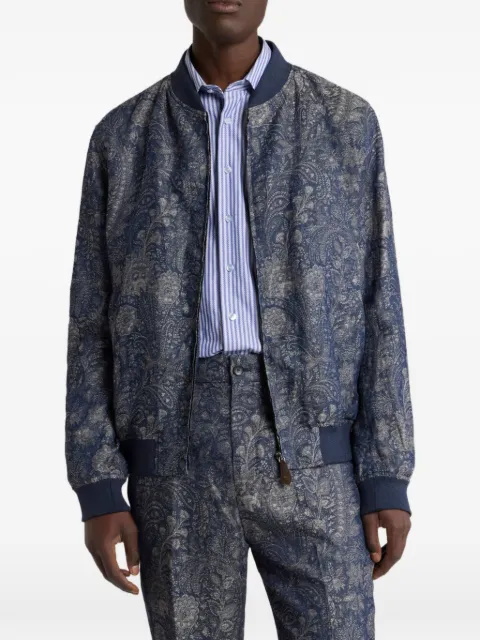 ETRO jacquard paisley bomber jacket Blue MRBA001699TJ303