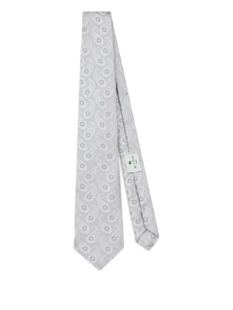 ETRO jacquard paisley motif tie Grey MASA0001AQ387