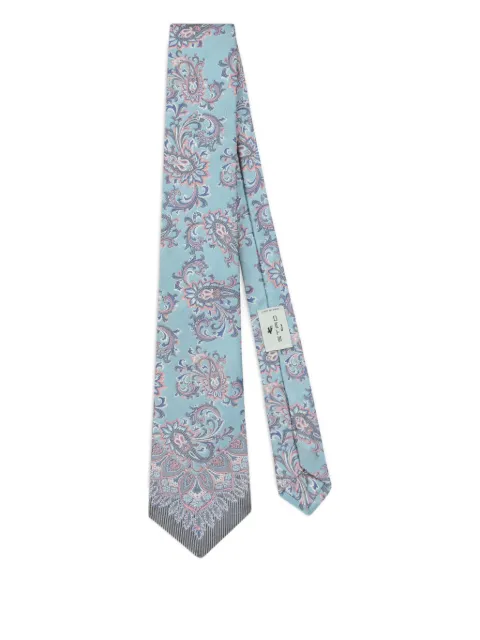 ETRO jacquard floral tie Blue MASA0001AQ378