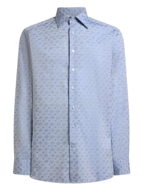 ETRO micro paisley motif-shirt Blue MRIB002599TJ5D0