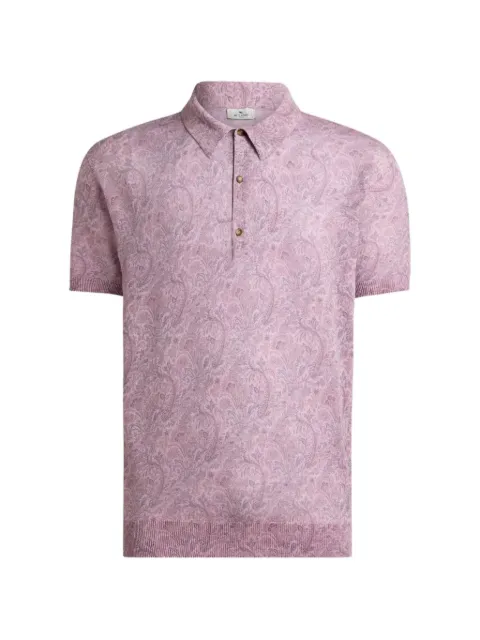 ETRO floral-motif polo shirt Purple MRKF0004AKH81