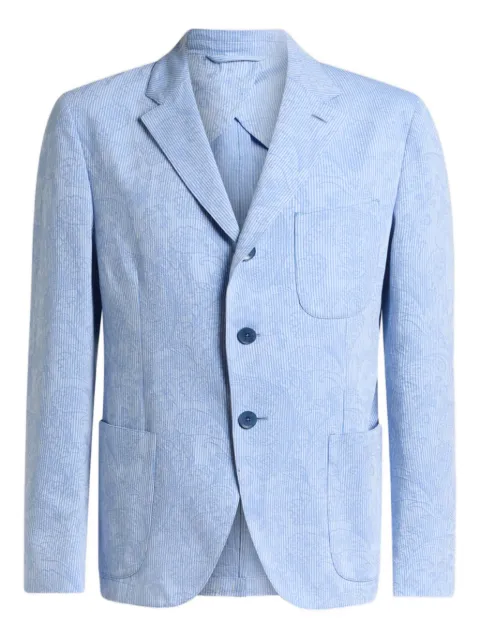 ETRO striped single-breasted jacket Blue MRCA007099TJ5E3