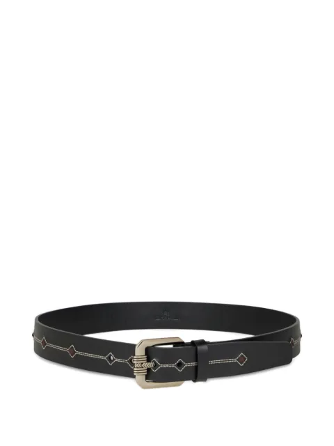 ETRO embroidery leather belt Black MP3B0011AB011
