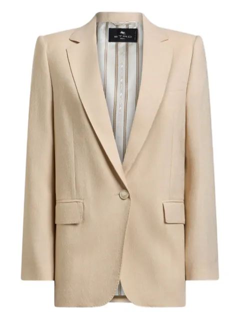 ETRO jacquard paisley single-breasted blazer Neutrals WRCA004299TJ260