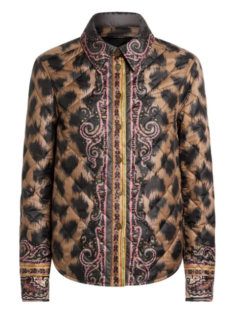 ETRO animal-print quilted overshirt Brown WRBB002699SPSH5