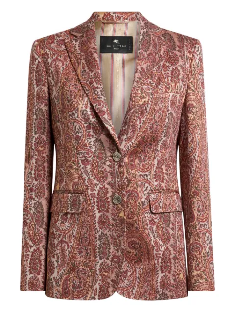 ETRO single-breasted jacquard blazer Red WRCA003499JJE24