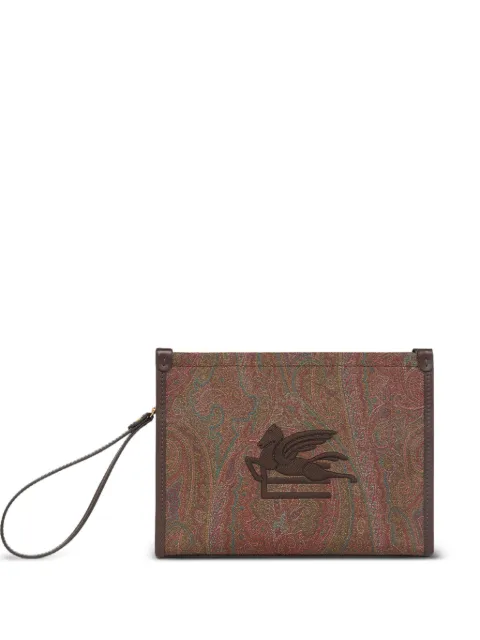ETRO Arnica pouch with Pegaso detail Brown WP2C0007AA027