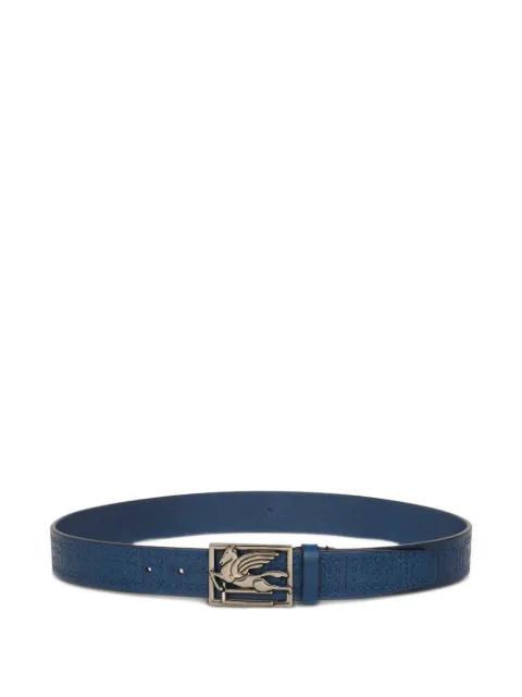 ETRO etched-embellishment Pegaso-buckle leather belt Blue MP3A0007AB012