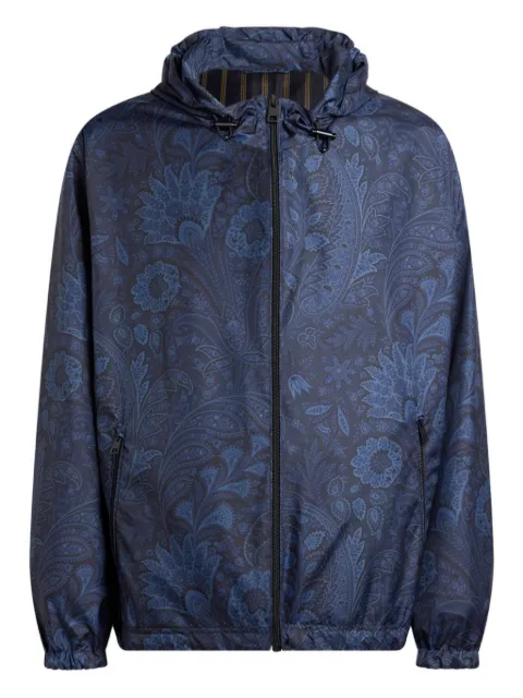 ETRO floral paisley-pattern windbreaker jacket Blue MRBA010699SAST6