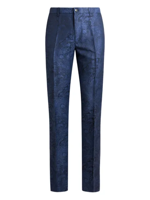 ETRO jacquard paisley-motif trousers Blue MREA000599TJC11