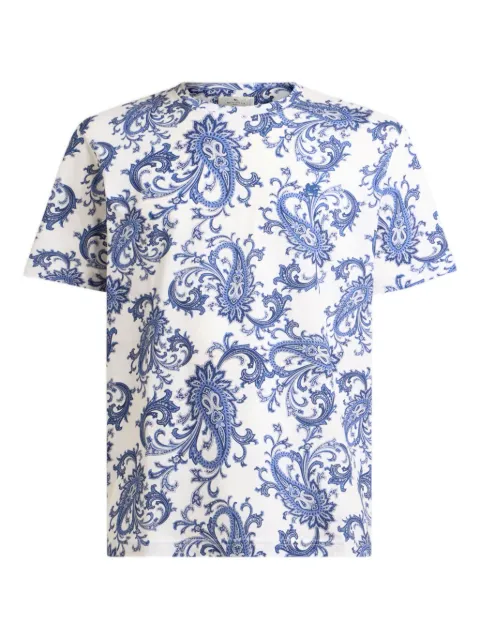 ETRO leafy paisley motif T-Shirt White MRMA0002AKG36