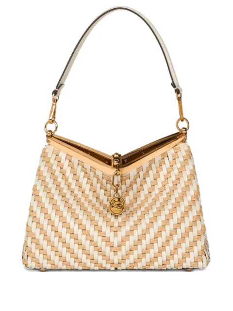 ETRO medium Vela woven leather shoulder bag Neutrals WP1B0002AE311